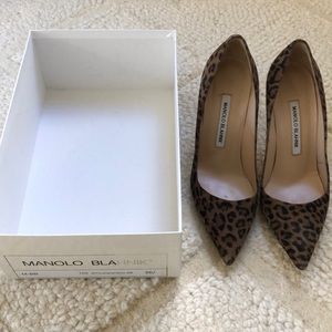 Manolo Blahnik Suede Leopard BB 105